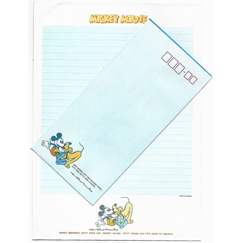 Conjunto de Papel de Carta Disney Mickey 50 Anos CAZ Tokyo Queen