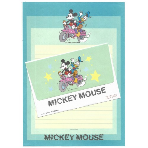Conjunto de Papel de Carta Vintage Mickey Mouse & Donald Tokyo Queen