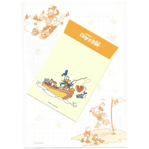 Conjunto de Papel de Carta VINTAGE Disney Enterprises Donald vs Chip'n'Dale