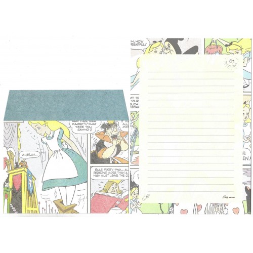 Conjunto de Papel de Carta Disney Alice in Wonderland COMICS