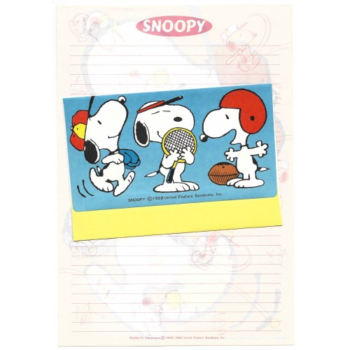 Conjunto de Papel de Carta Snoopy SPORTS Hallmark Japan