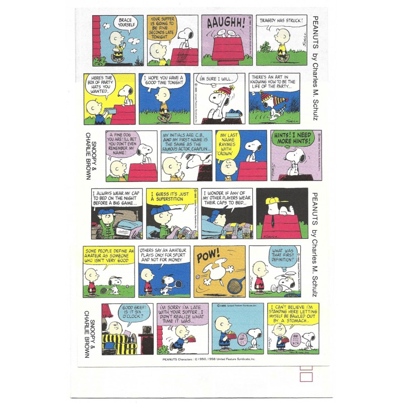 Conjunto de Papel de Carta Snoopy Comic Stripe Vintage Hallmark