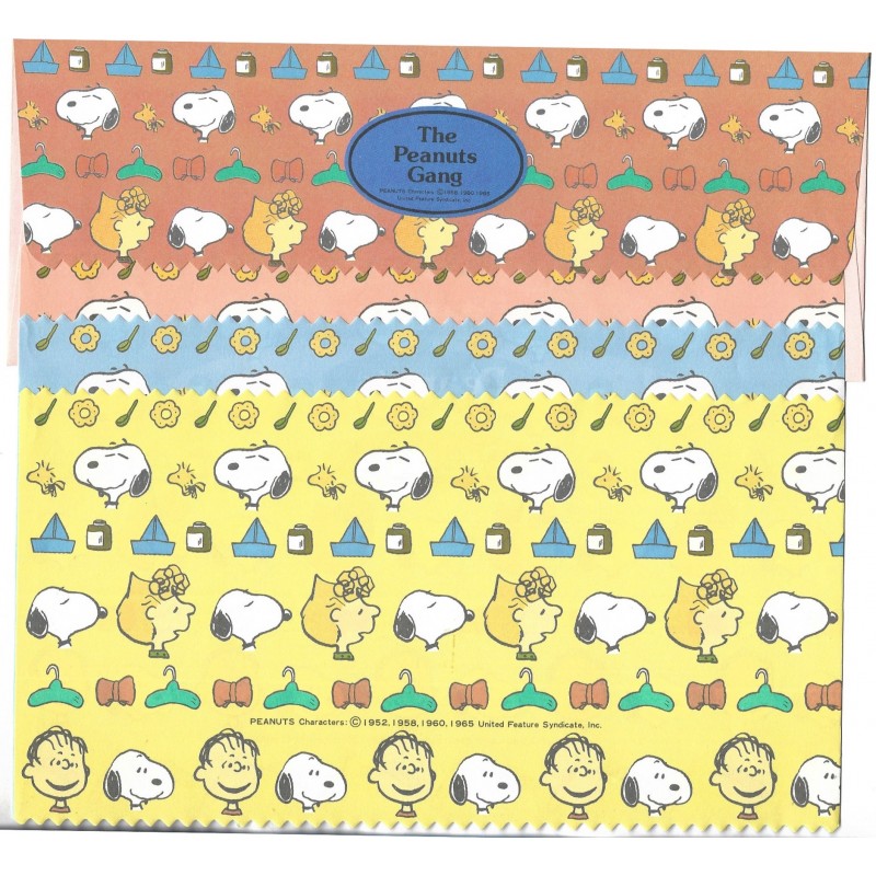 Conjunto de Papel de Carta Peanuts Gang Vintage Hallmark Japan