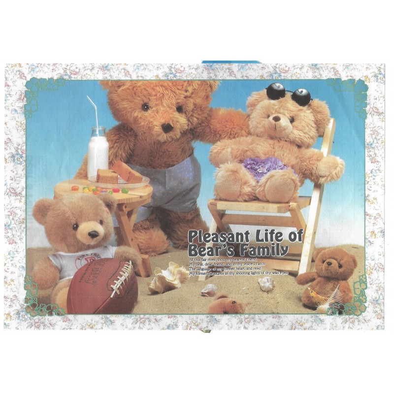 Conjunto de Papel de Carta Importado Bear's Family 5 Litte Fancy