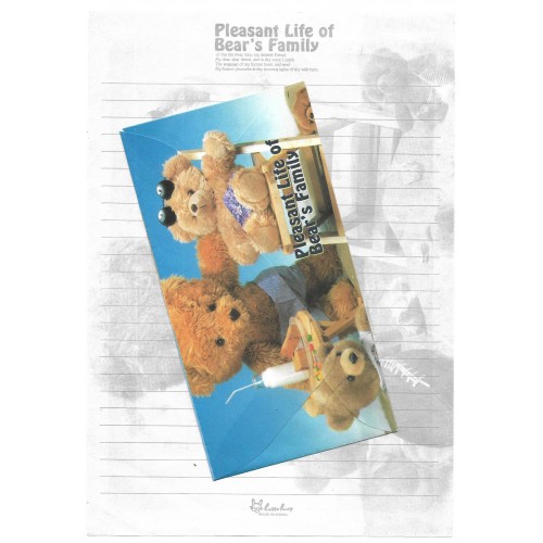 Conjunto de Papel de Carta Importado Bear's Family 5 Litte Fancy