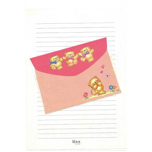 Conjunto de Papel de Carta Importado Bears MIK LT-82