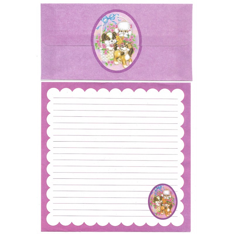 Conjunto de Papel de Carta Antigo Importado Bichinhos CLL