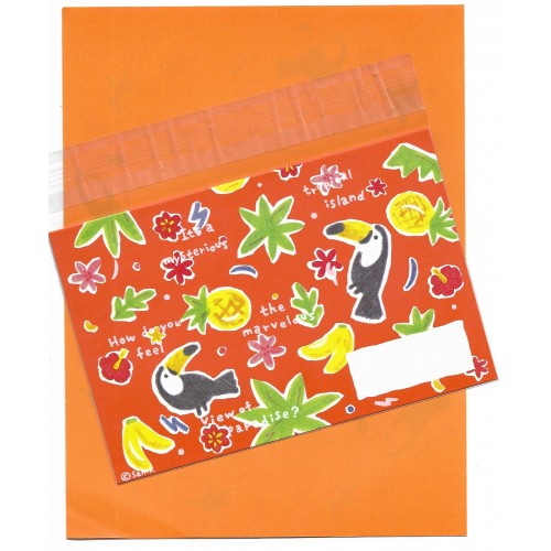 Conjunto de Papel de Carta & NOTECARD Vintage Toco Toucan CLA SAN-X