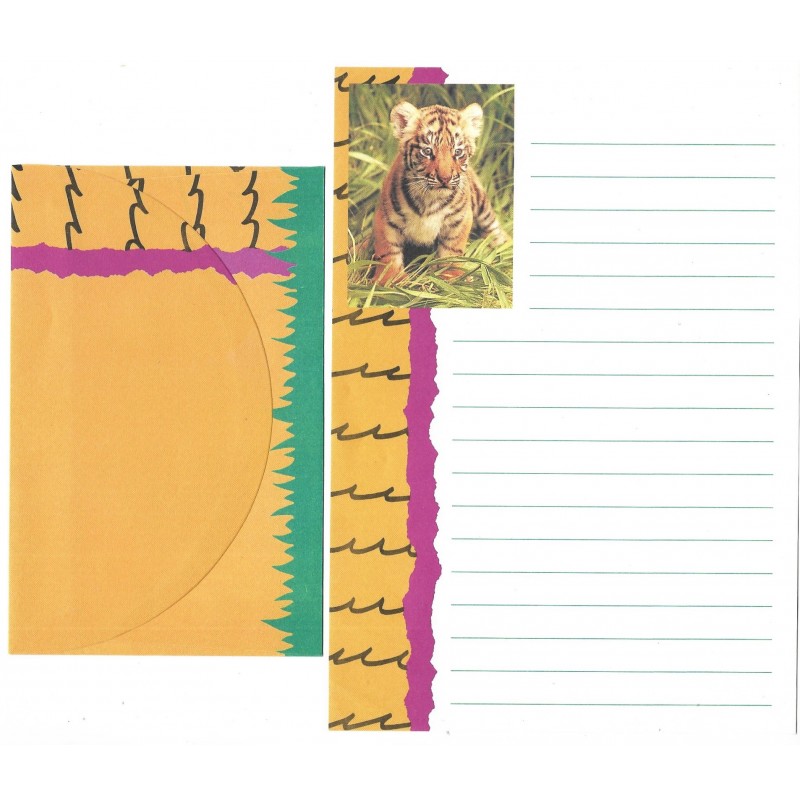 Conjunto de Papel de Carta Antigo Importado TIGER