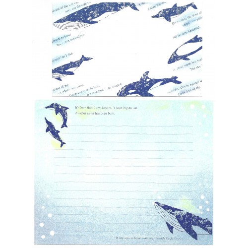 Conjunto de Papel de Carta Antigo Importado Whale