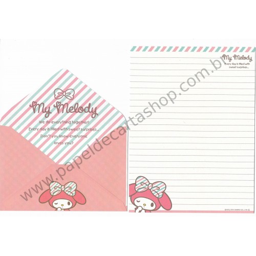 Ano 2014. Kit 2 Conjuntos de Papel de Carta My Melody Surprises Sanrio