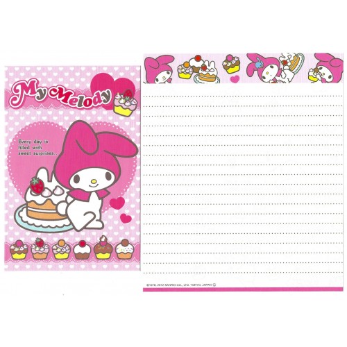 Ano 2012. Conjunto de Papel de Carta My Melody Surprises Sanrio