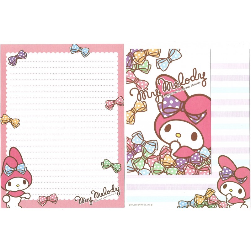 Ano 2012. Conjunto de Papel de Carta My Melody Sweet Sanrio