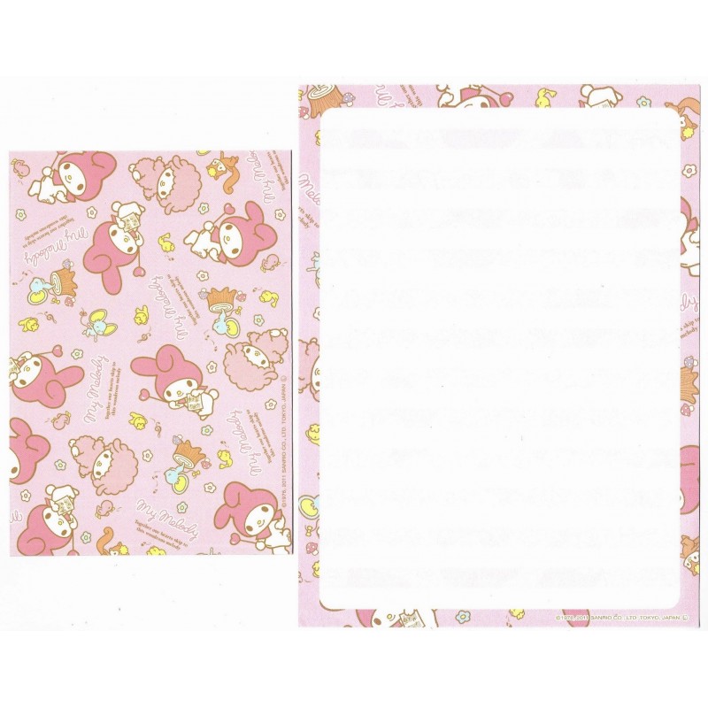 Ano 2011. Conjunto de Papel de Carta My Melody Heart Sanrio