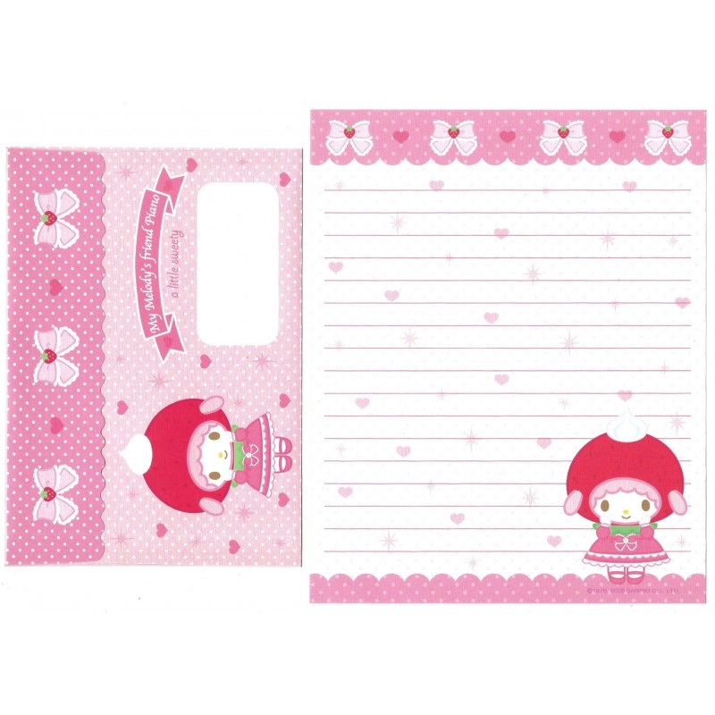 Ano 2008. Kit 2 Conjuntos de Papel de Carta My Melody & Piano Sanrio