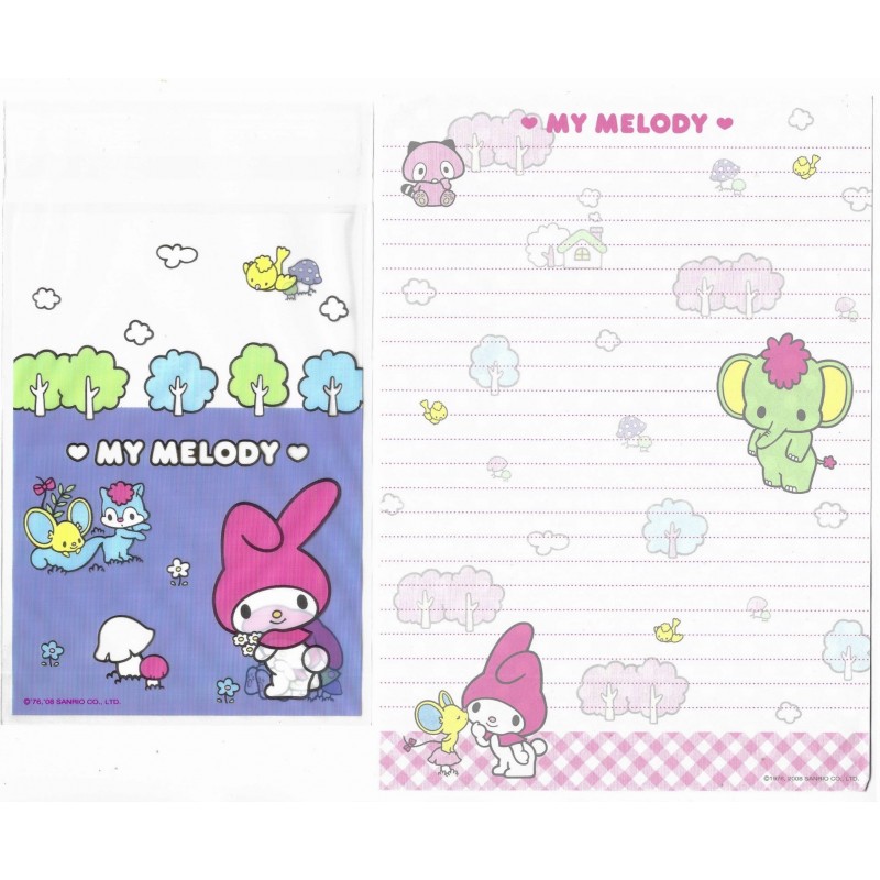 Ano 2008. Conjunto de Papel de Carta My Melody XDZ Sanrio