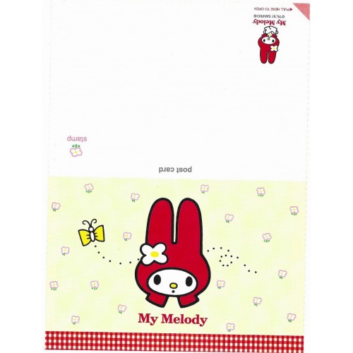 Ano 1997. Postcard My Melody CAM Antigo (Vintage) Sanrio