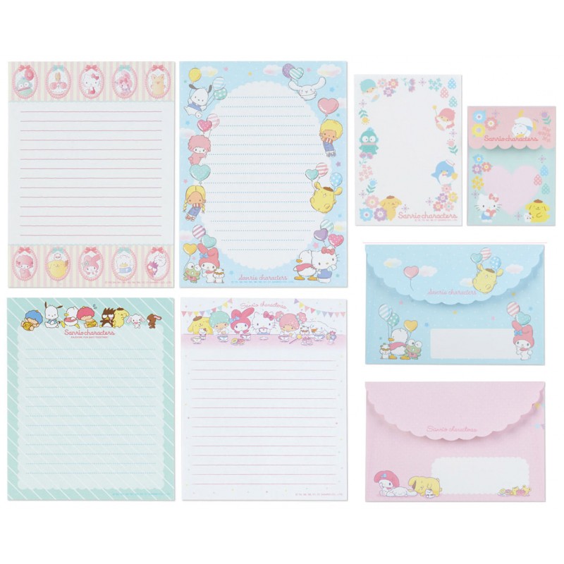 Ano 2021. Kit 3 Conjuntos de Papel de Carta Sanrio Characters