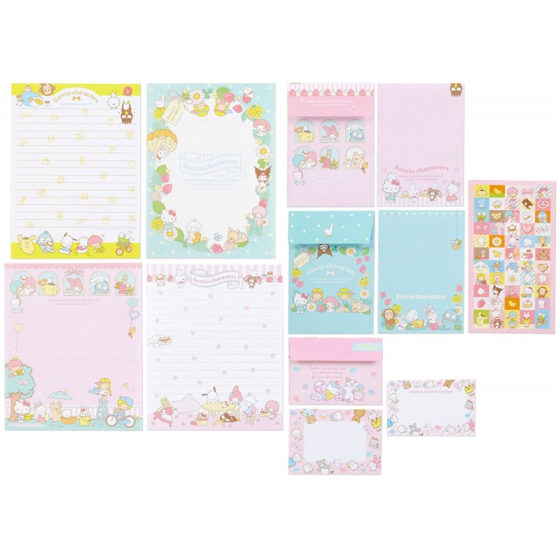 Ano 2019. Kit 3 Conjuntos de Papel de Carta Sanrio Characters