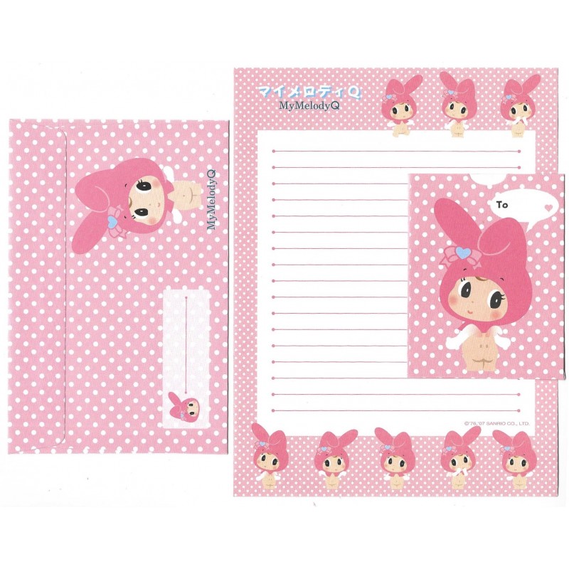 Ano 2007. Conjunto de Papel de Carta My Melody Q Sanrio