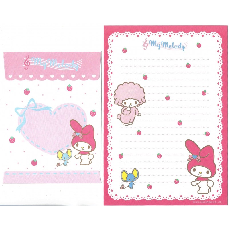 Ano 2006. Conjunto de Papel de Carta My Melody Sweet CVM Sanrio