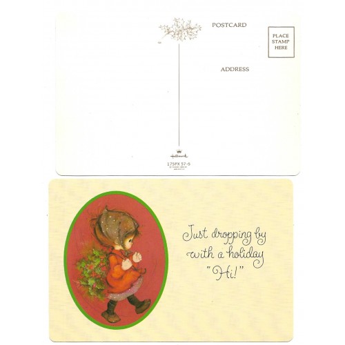 Postcard Antigo Importado Mary Hamilton Holiday HI Hallmark