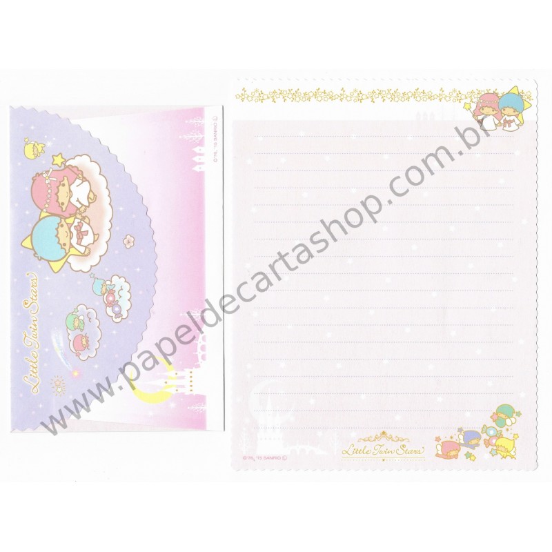 Ano 2015. Conjunto de Papel de Carta Little Twin Stars AGS Sanrio