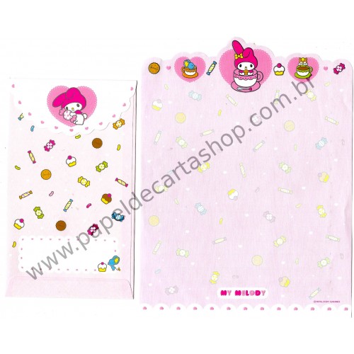 Ano 2001. Conjunto de Papel de Carta My Melody Antigo CRS F2 (Vintage) Sanrio