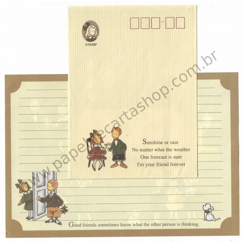 Ano 1991. Conjunto de Papel de Carta The Vaudeville Duo CVD Sanrio