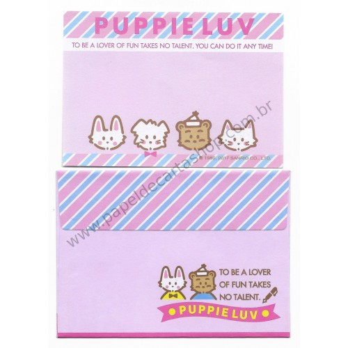 Ano 2017 Mini-Conjunto de Papel de Carta Sanrio Characters Puppie Luv