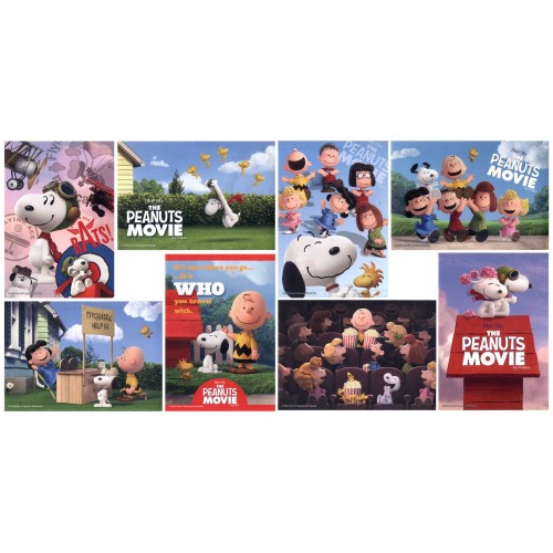 Ano 2015. Kit 8 Notas PEANUTS Movie