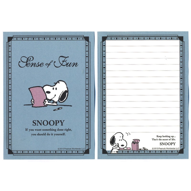 Ano 2013. Kit 2 Notas SNOOPY Sense of Fun CVD PENAUTS JAPAN