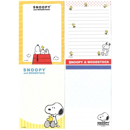 Kit 4 Notas Snoopy Beagle Peanuts Japan