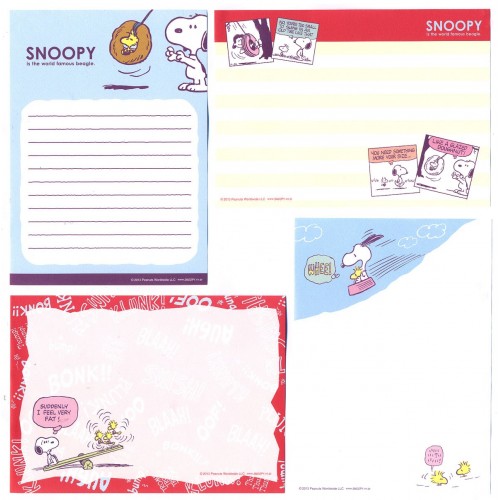 Ano 2013. Kit 4 Notas SNOOPY Beagle Peanuts Japan