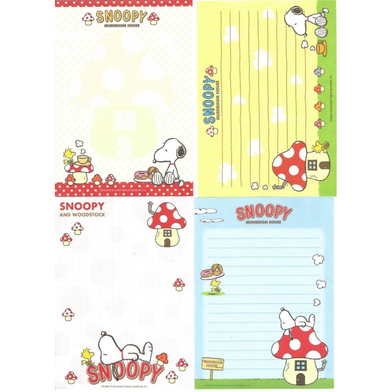 Kit 4 Notas SNOOPY & Woodstock Peanuts Japan