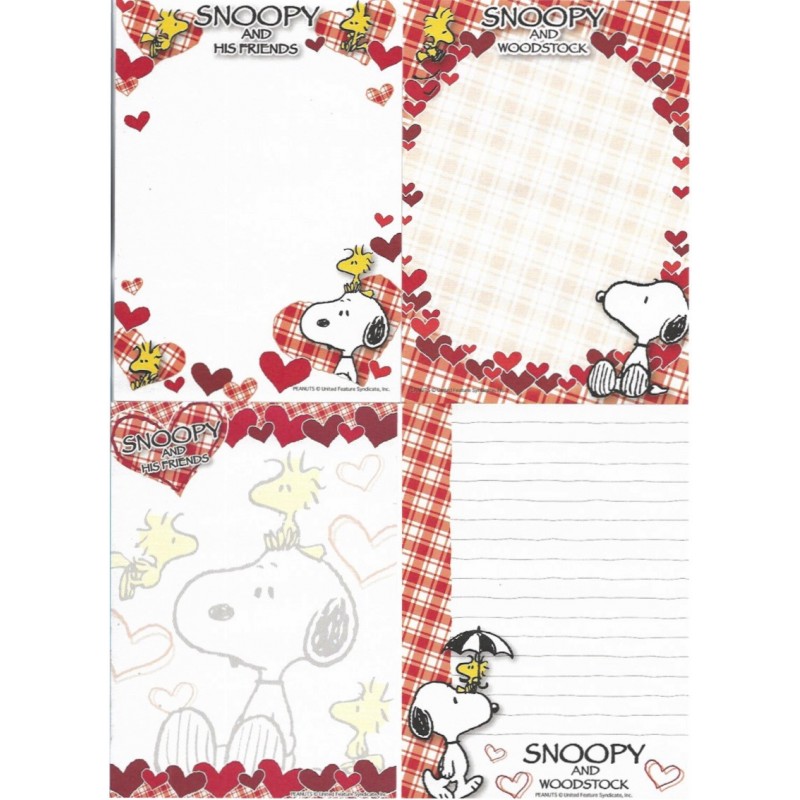 Kit 8 Notas SNOOPY & Woodstock RED Japan