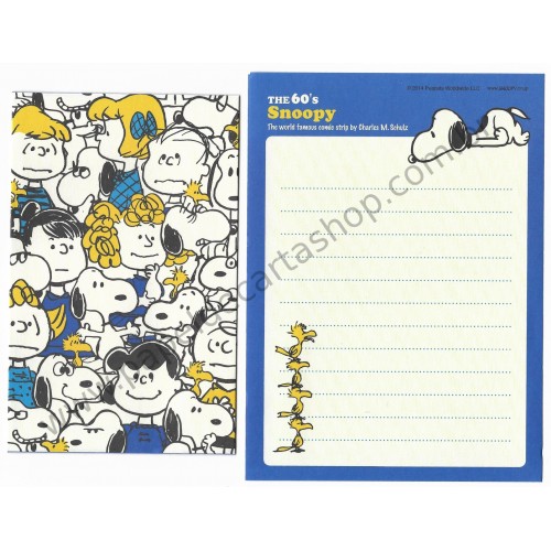 Kit 2 Conjuntos de Mini-Papéis de Carta 60's Snoopy Peanuts