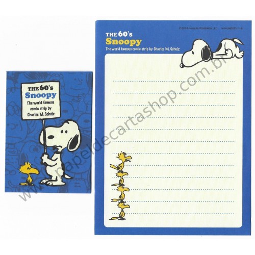 Kit 2 Conjuntos de Mini-Papéis de Carta 60's Snoopy Peanuts