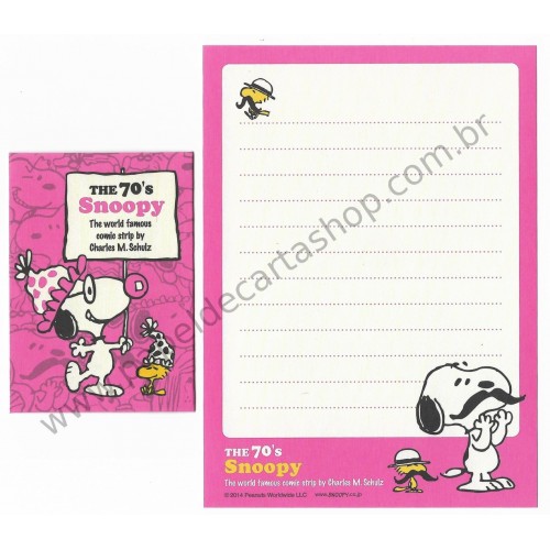 Kit 2 Conjuntos de Mini-Papéis de Carta 70's Snoopy Peanuts