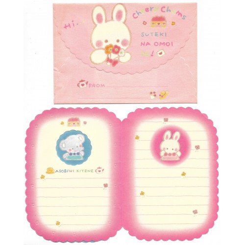 Ano 1989. Conjunto de Papel de Carta Cheery Chums Vintage Sanrio