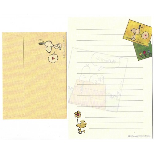 Conjunto de Papel de Carta Snoopy & Woodstock Smack Peanuts Delfino Japan