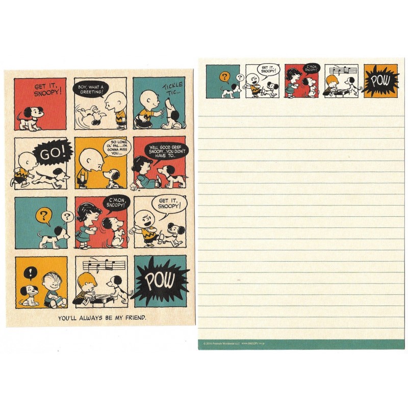 Conjunto de Papel de Carta 65 Pow - Peanuts Japão 2015