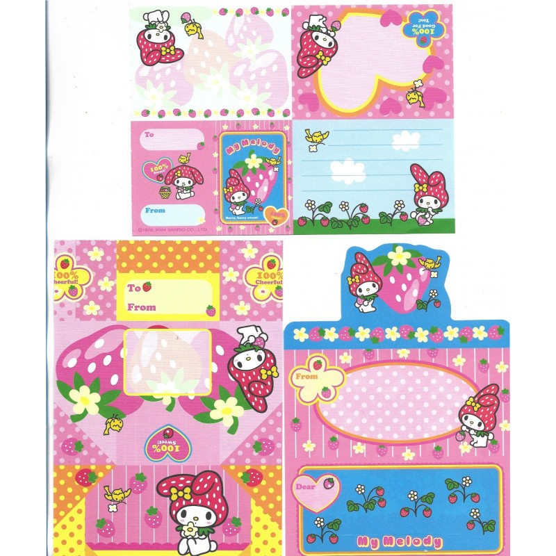 Ano 2004. Kit 3 Notas My Melody RAZ Sanrio