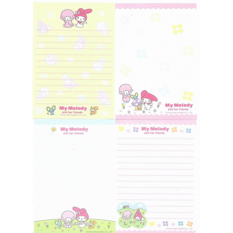 Ano 2002. Kit 4 Notas My Melody Sanrio