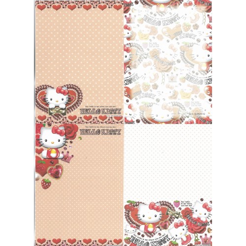 Ano 2008. Kit 4 Notas Hello Kitty Shine Red Sanrio