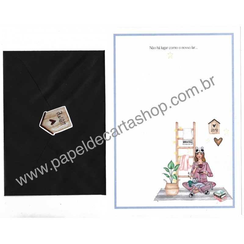 Conjunto de Papel de Carta com Envelope IT GIRLS FRASES - MELISSA