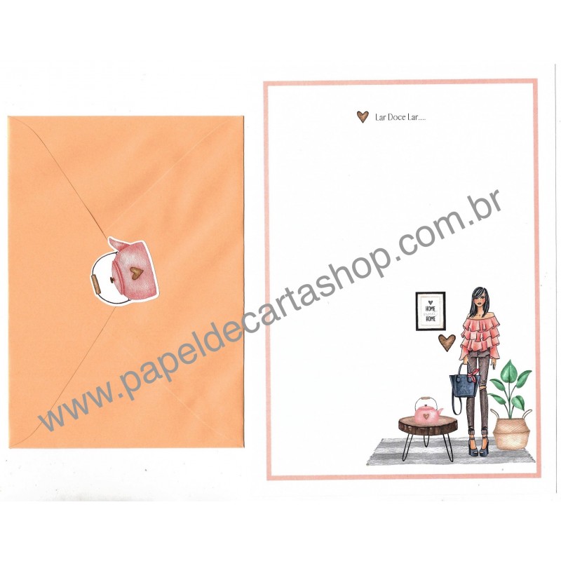 Conjunto de Papel de Carta com Envelope IT GIRLS FRASES - NINA