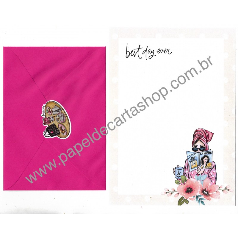 Conjunto de Papel de Carta com Envelope IT GIRLS FLOWERS - SOFIE