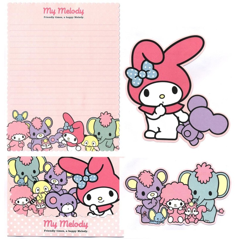 Ano 2011. Conjunto de Papel de Carta My Melody Friendly Times Sanrio