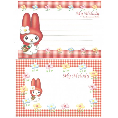 Ano 1998. Conjunto de Papel de Carta Pequeno My Melody CVM Antigo (Vintage) Sanrio